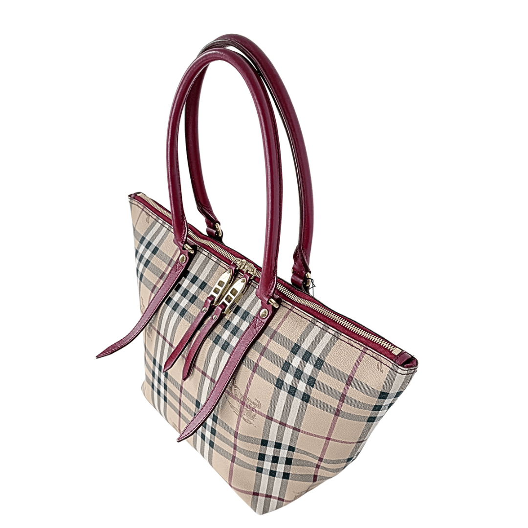 Burberry Red Haymarket Check Salisbury Tote