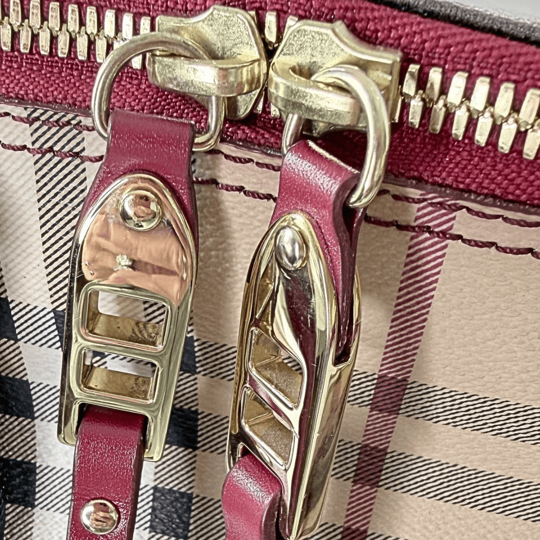 Burberry Red Haymarket Check Salisbury Tote