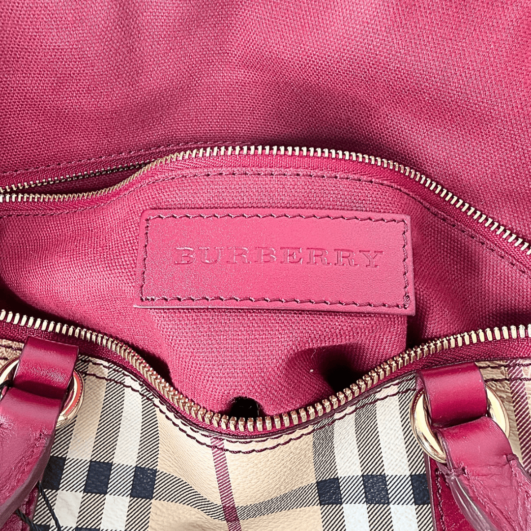 Burberry Red Haymarket Check Salisbury Tote