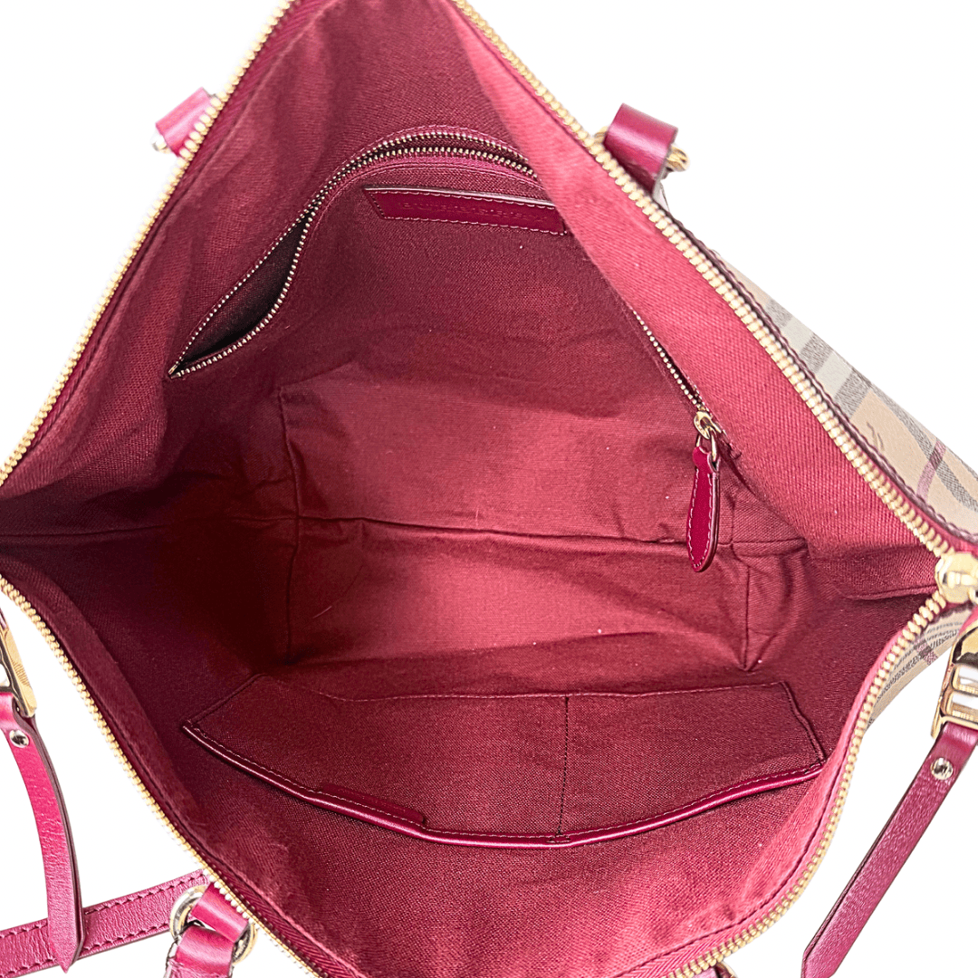 Burberry Red Haymarket Check Salisbury Tote