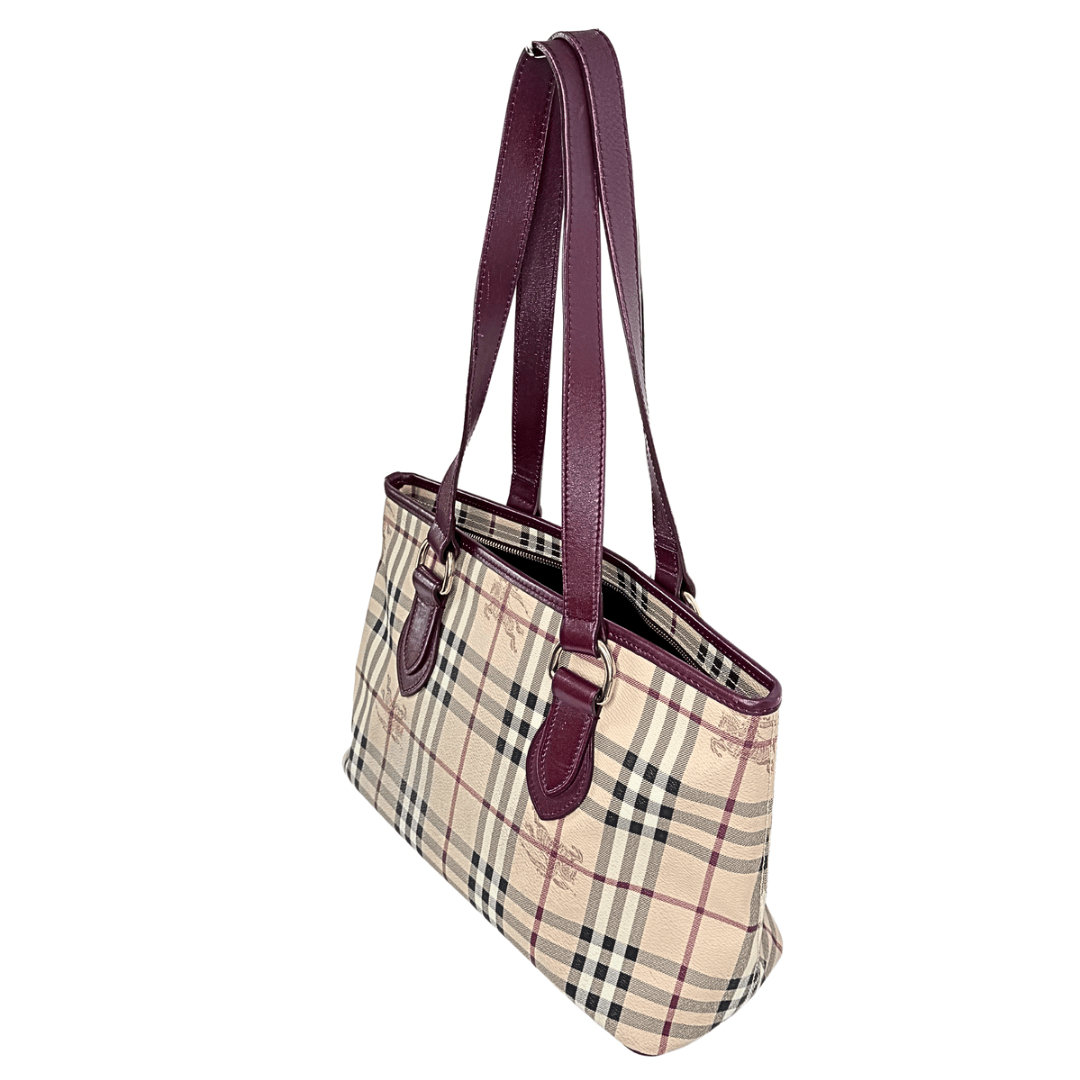 Burberry Red Haymarket Regent Tote