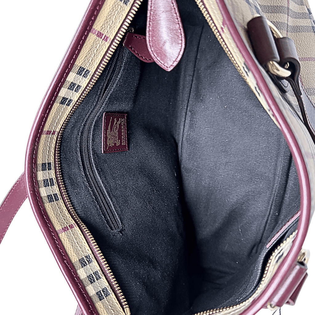 Burberry Red Haymarket Regent Tote
