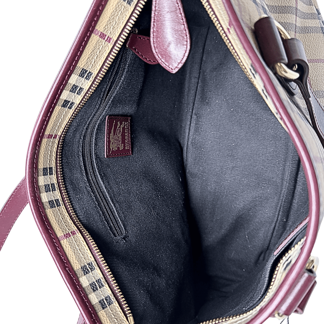 Burberry Red Haymarket Regent Tote