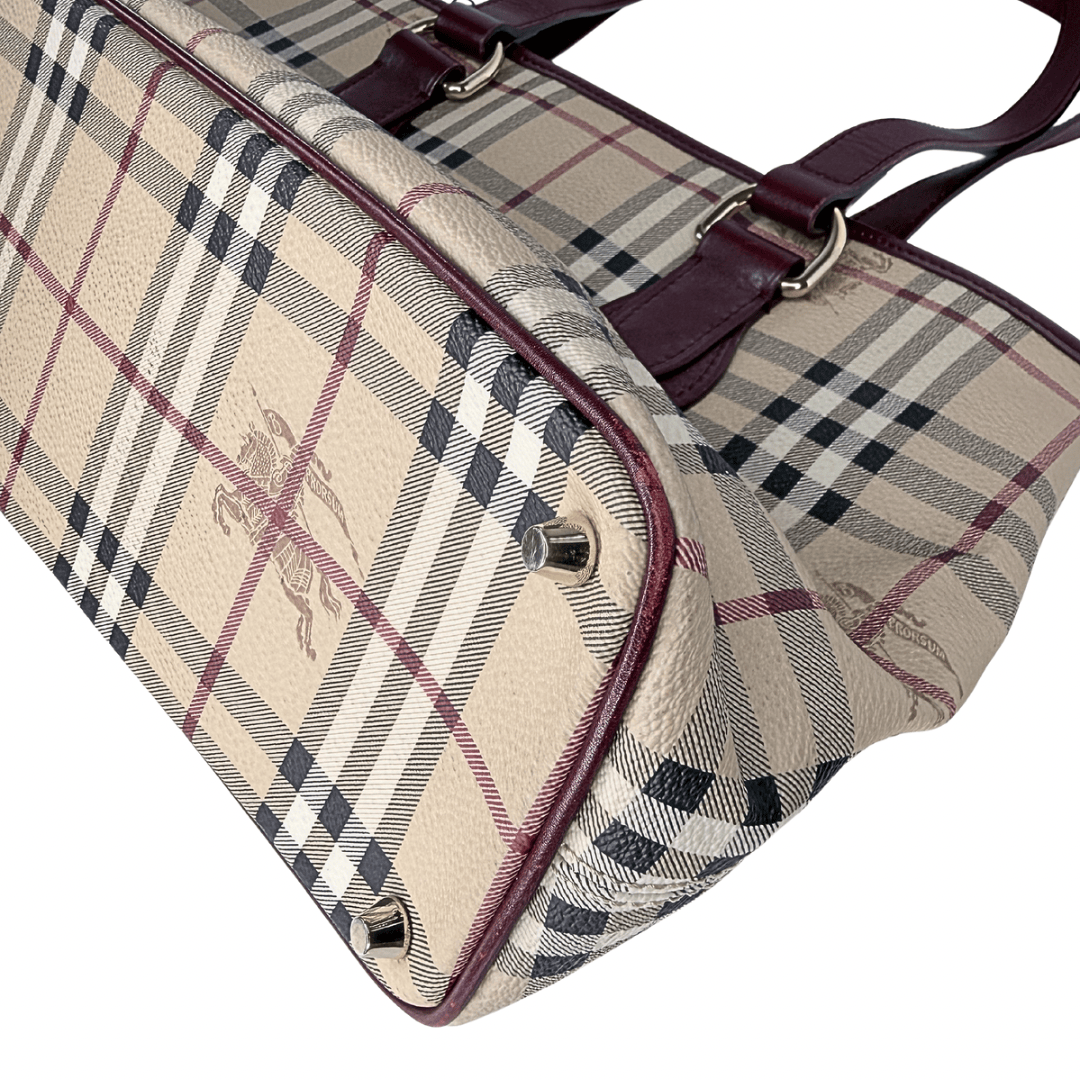 Burberry Red Haymarket Regent Tote