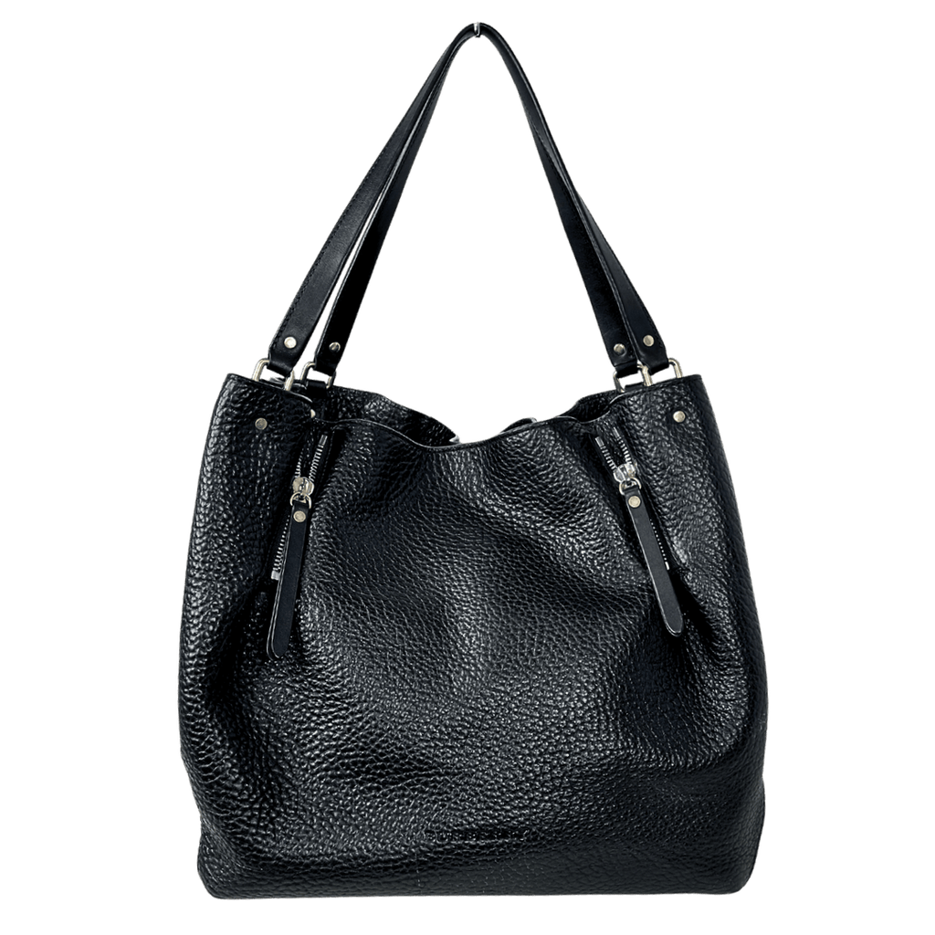 Burberry Maidstone Leather Nova Check Hobo Bucket Bag