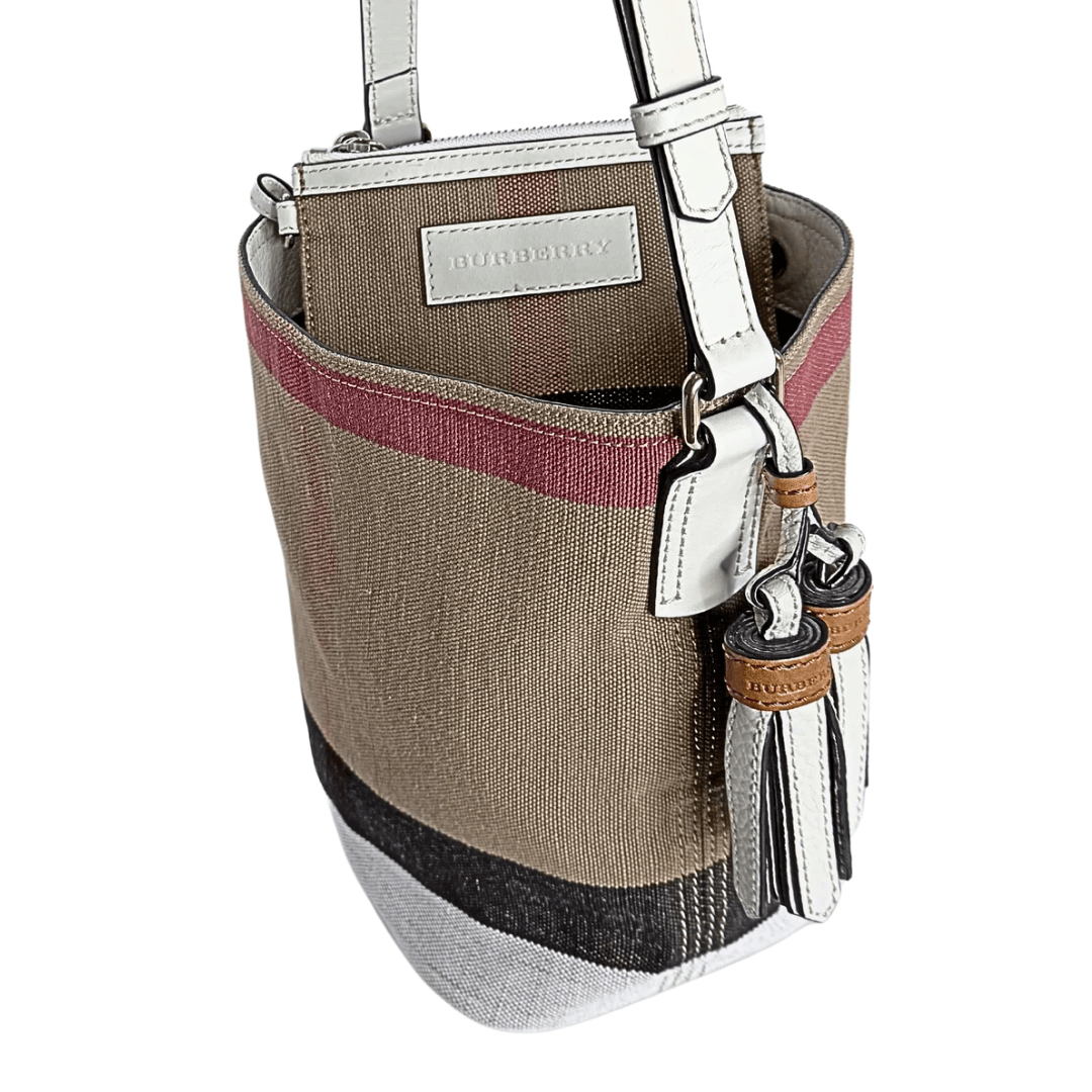 Burberry Mini Mega Check Ashby Bucket Bag