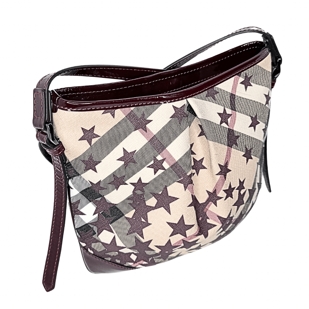 Burberry Patent Supernova Check Stars Small Julia Crossbody Bag