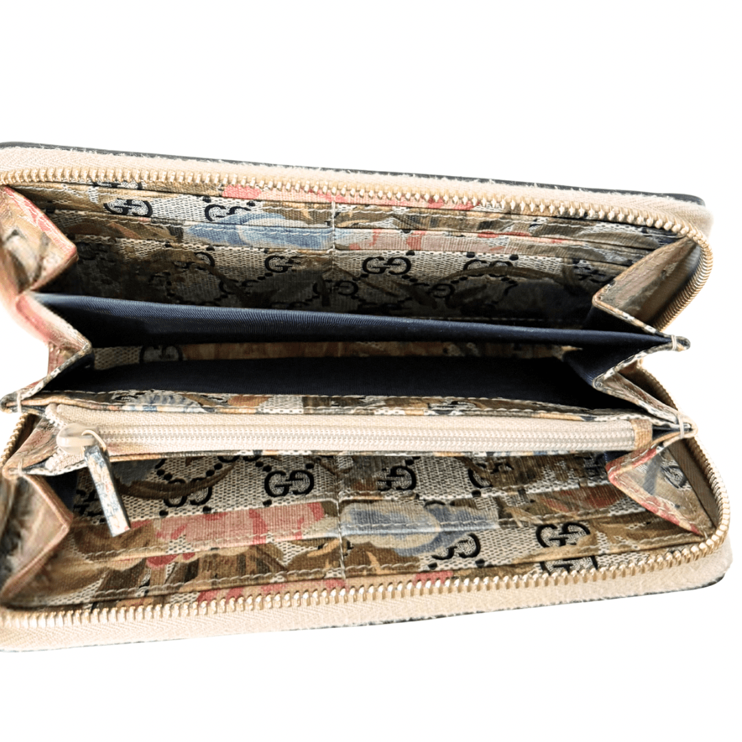 Gucci Ophidia Flora Zip Around Wallet
