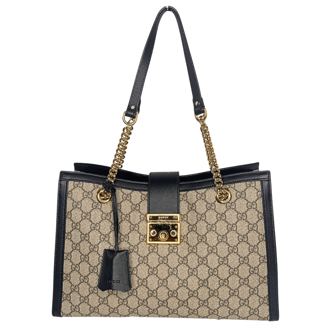 Gucci GG Supreme Padlock Chain Bag