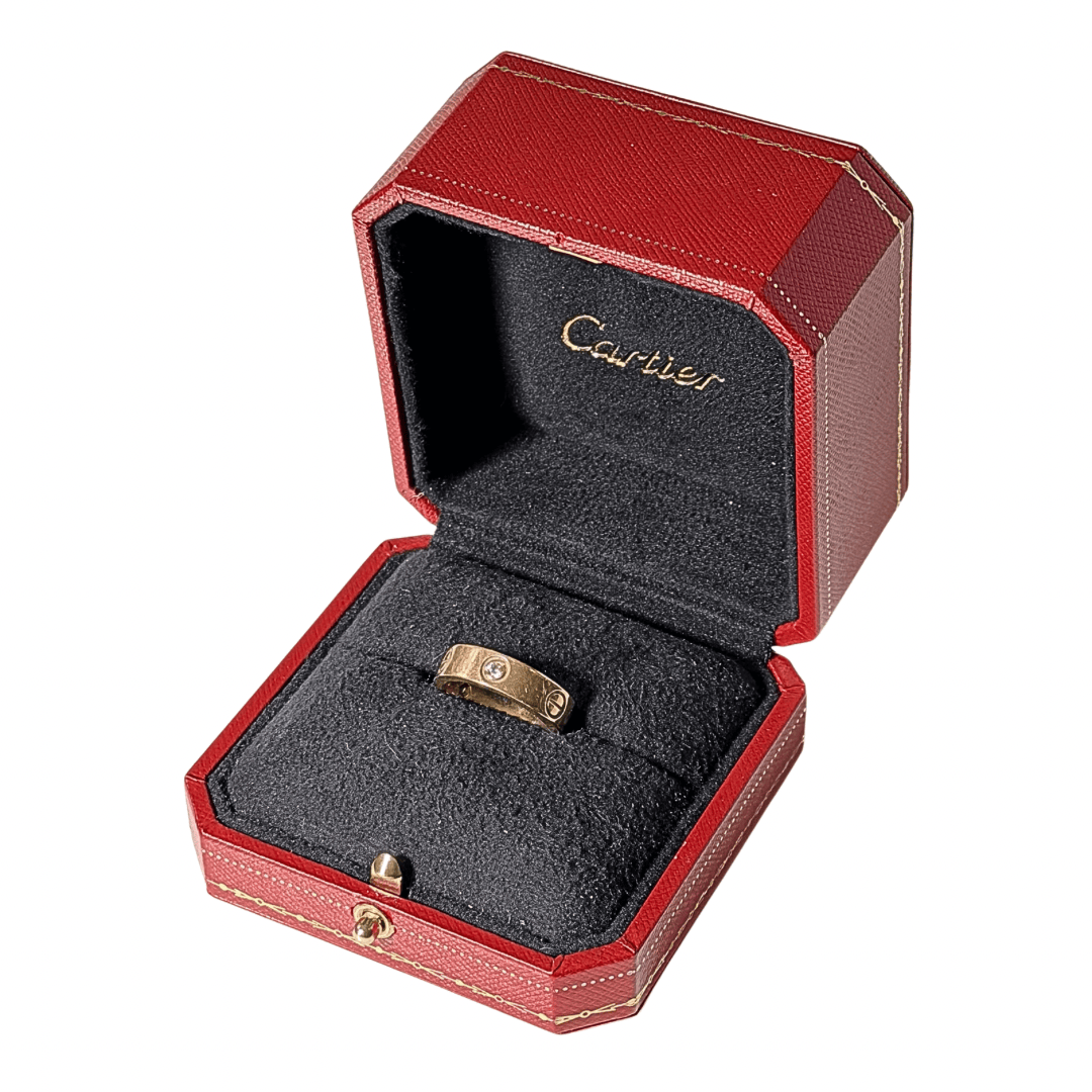 Cartier Rose Gold Diamond Love Ring 6.75