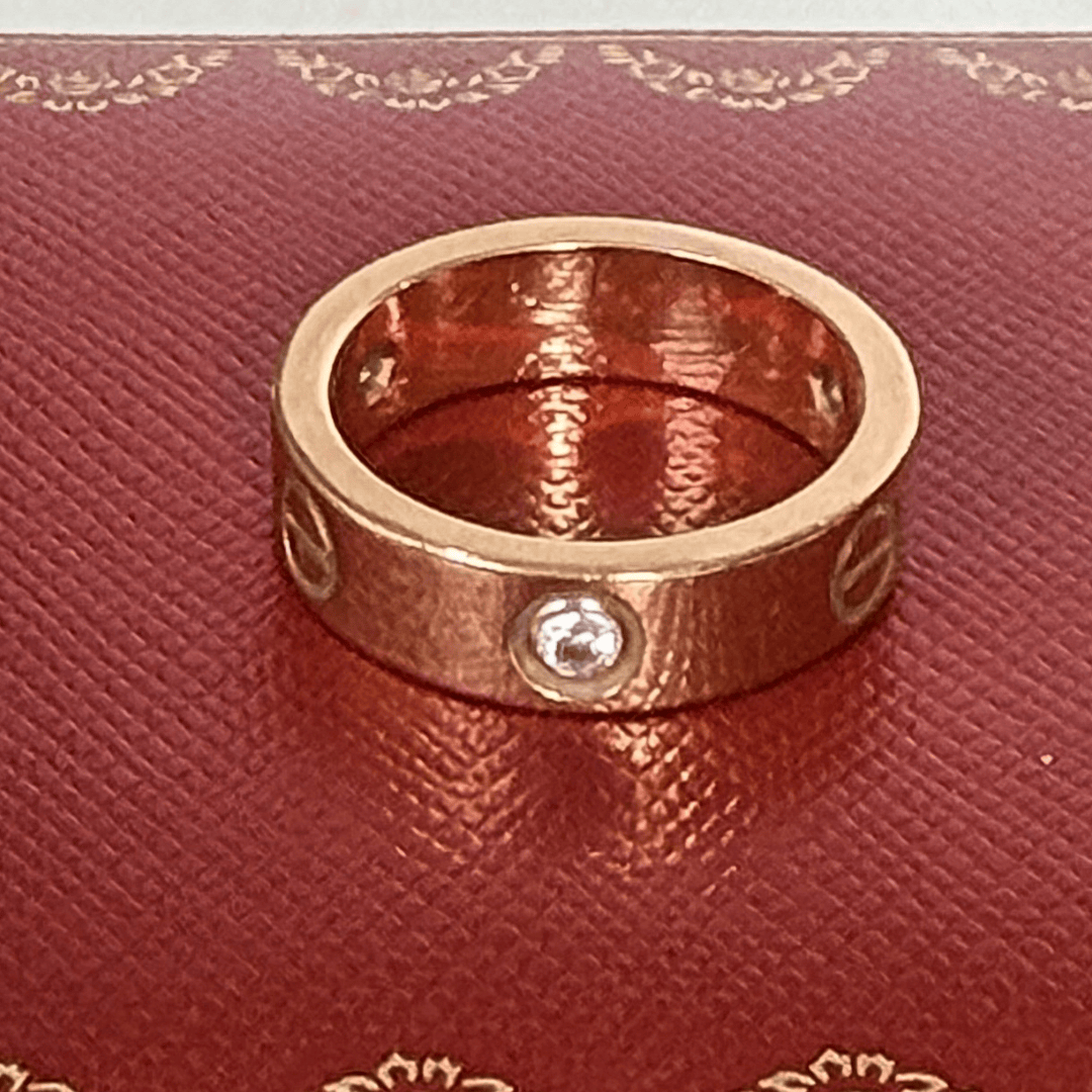 Cartier Rose Gold Diamond Love Ring 6.75