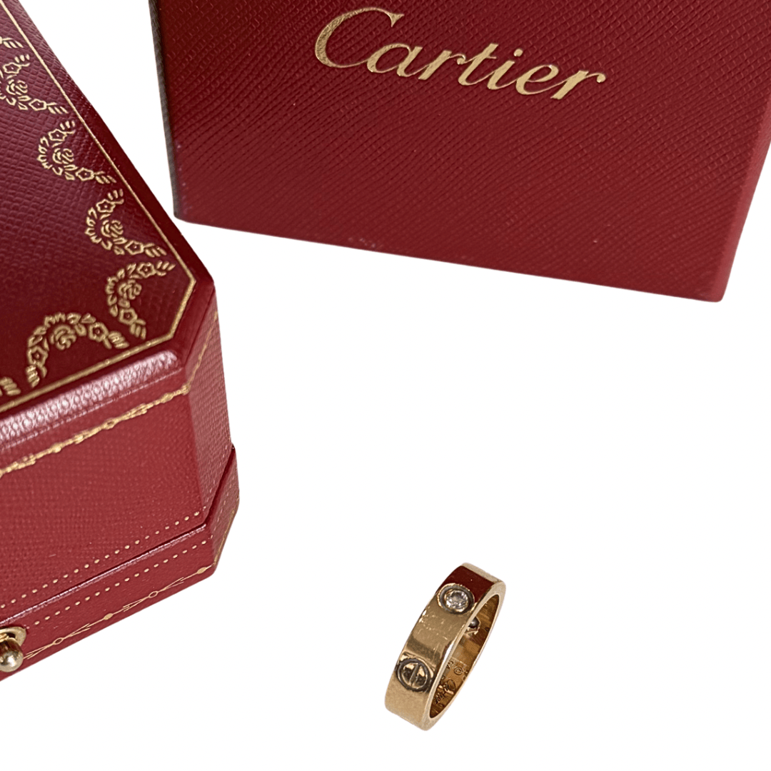 Cartier Rose Gold Diamond Love Ring 6.75