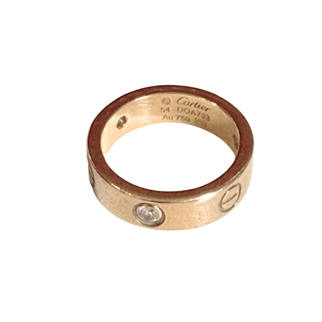 Cartier Rose Gold Diamond Love Ring 6.75