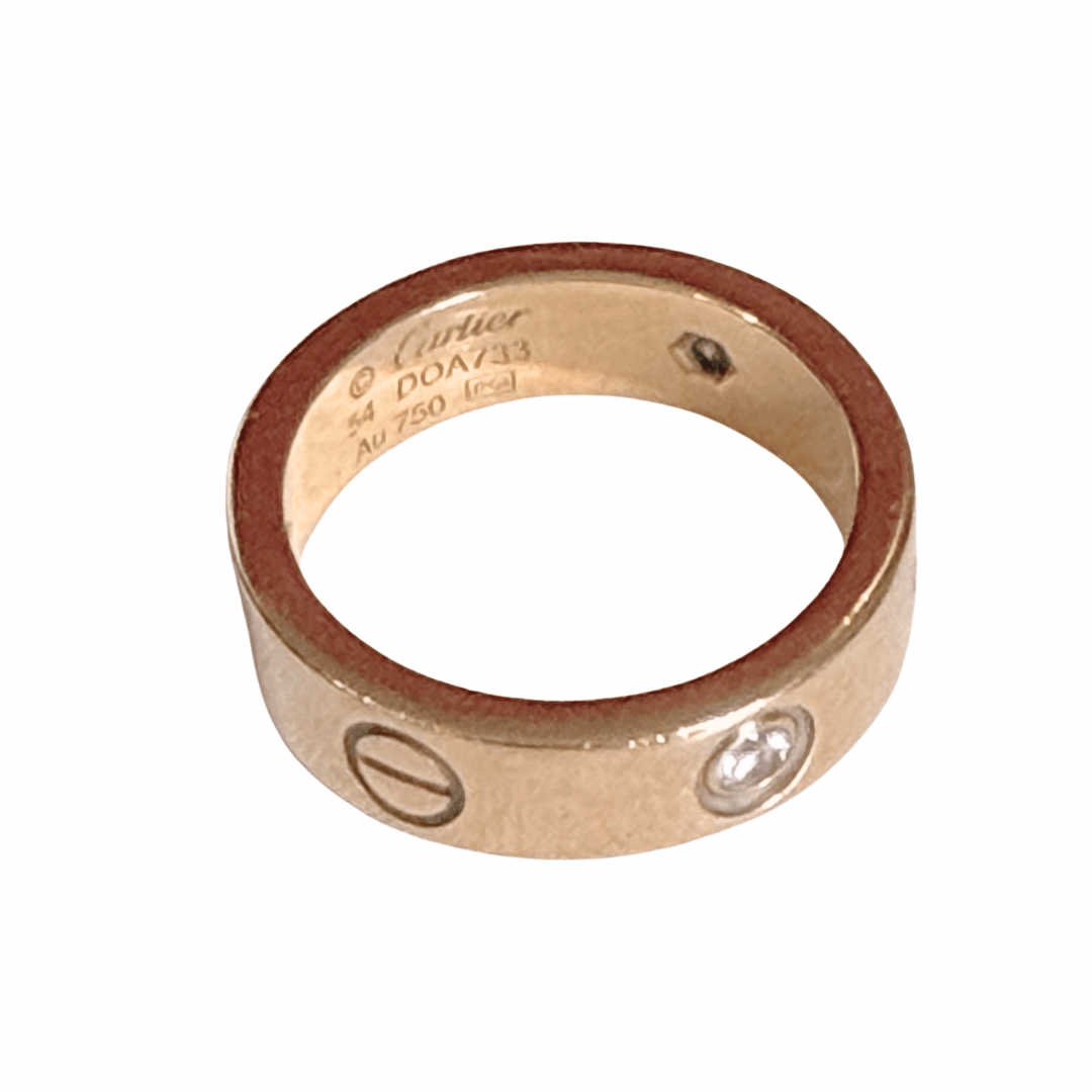 Cartier Rose Gold Diamond Love Ring 6.75