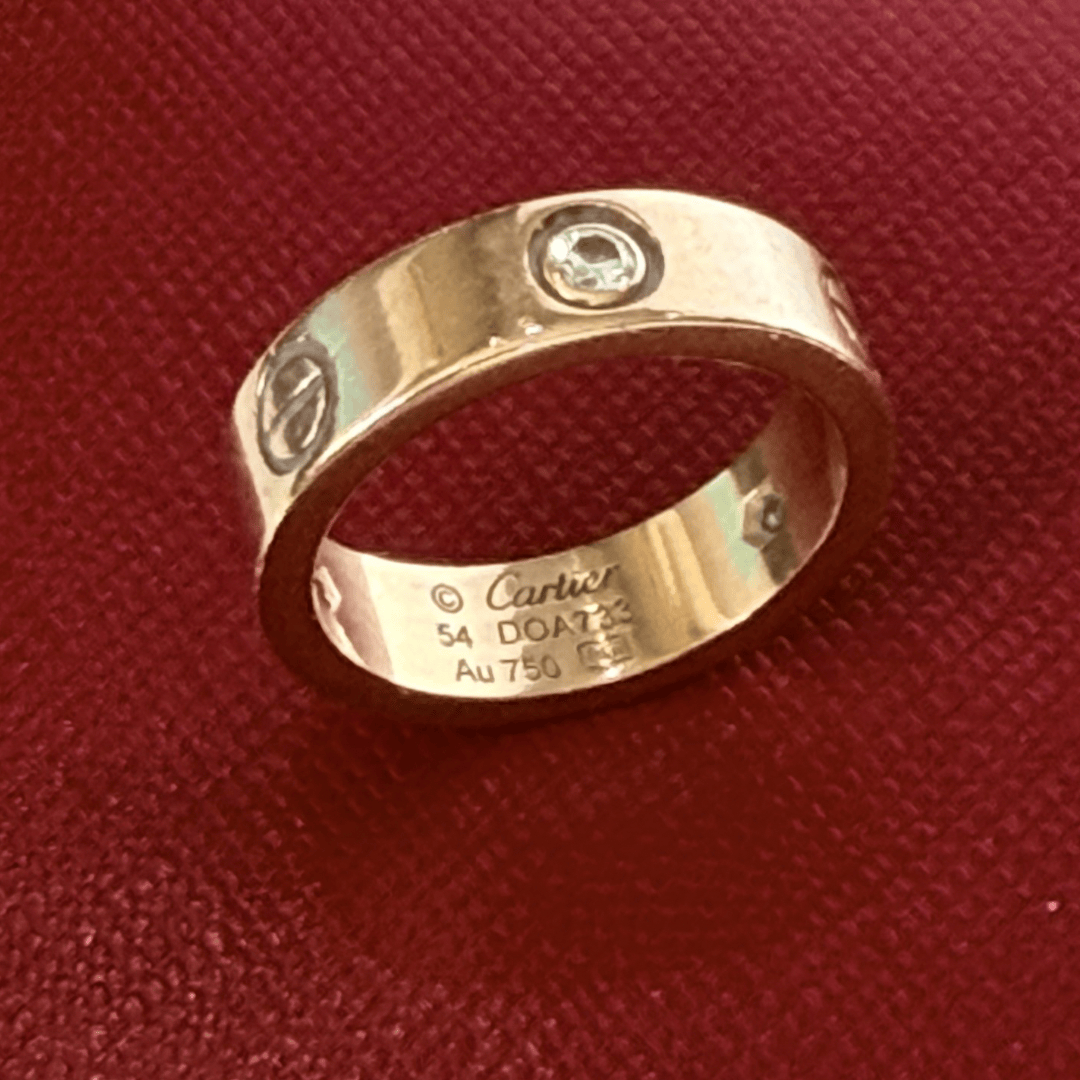 Cartier Rose Gold Diamond Love Ring 6.75