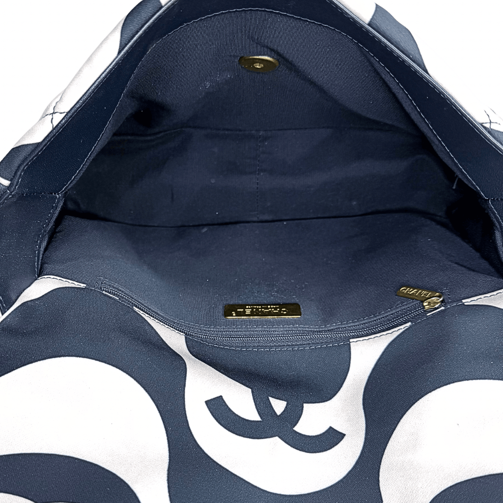 Chanel 19 Fabric Printed Wave Flap Bag