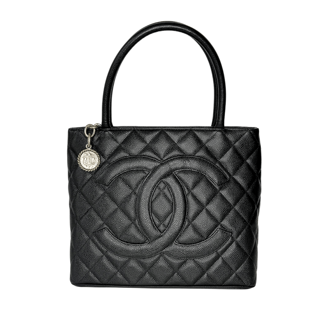 Chanel Quilted Caviar Medallion Shopper Tote