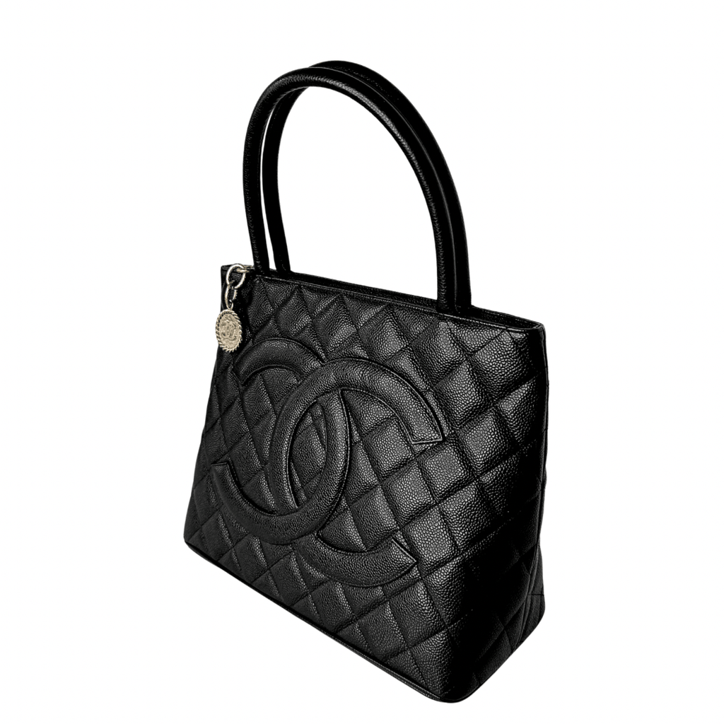 Chanel Quilted Caviar Medallion Shopper Tote