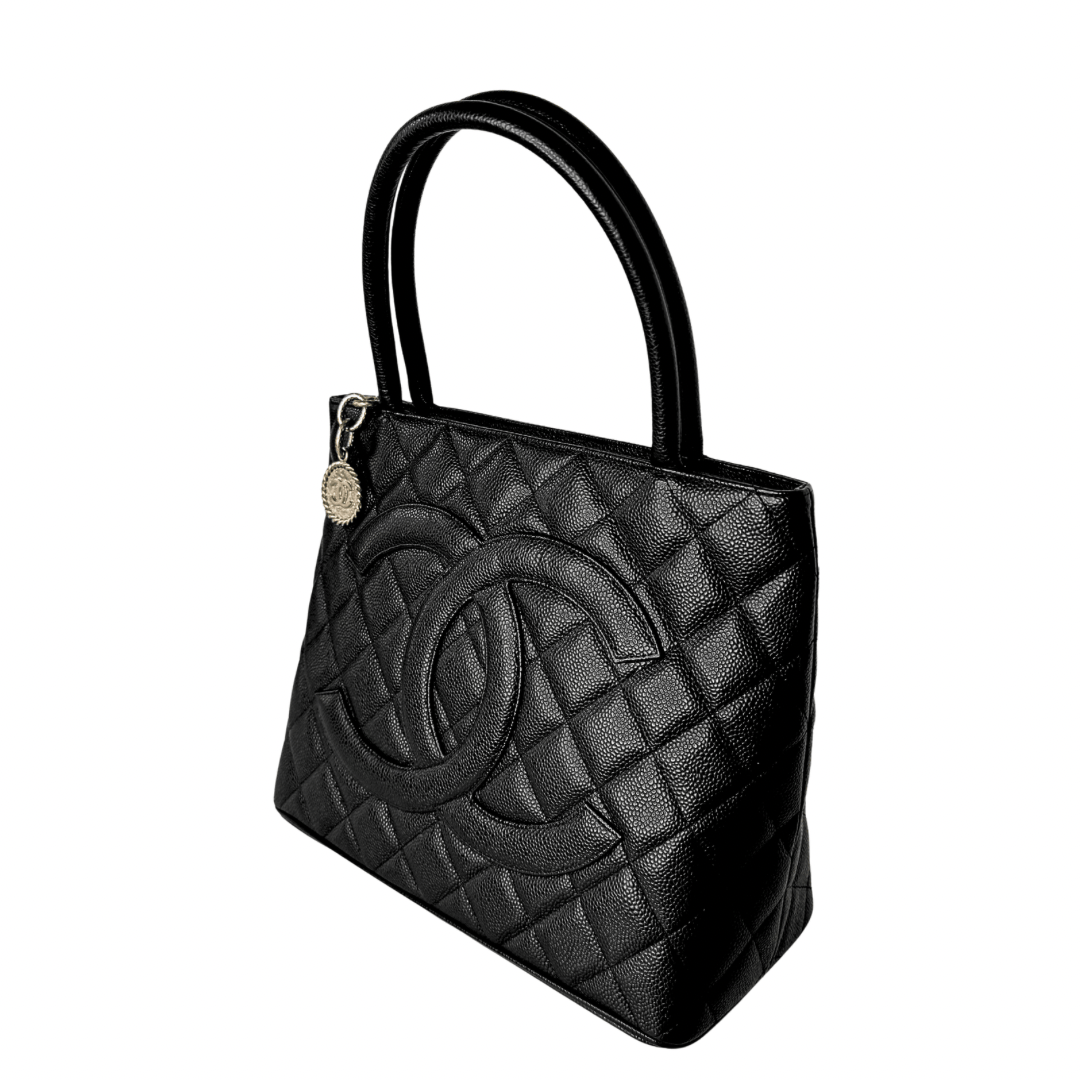 Chanel Quilted Caviar Medallion Shopper Tote