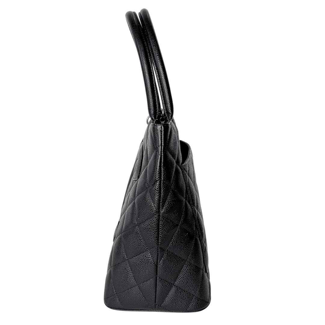 Chanel Quilted Caviar Medallion Shopper Tote