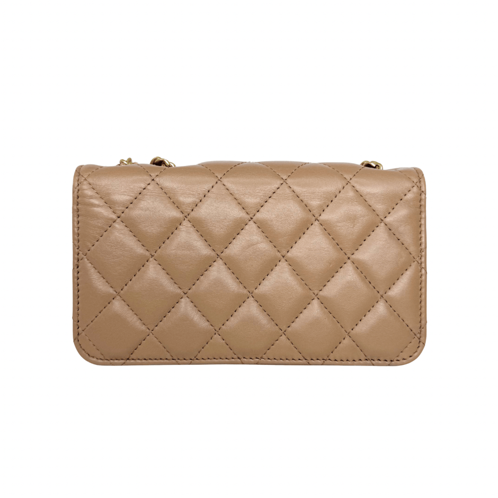 Chanel Quilted Flap Crush Phone Holder with Chain