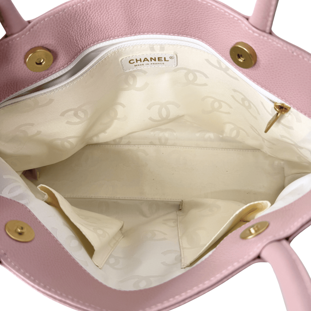 Chanel Vintage Caviar CC Shopper Tote