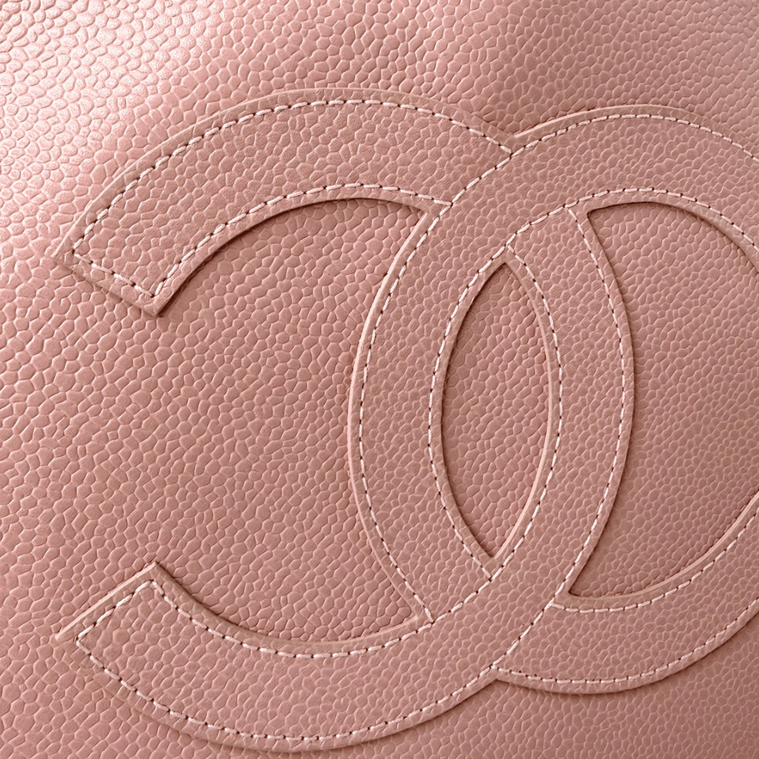 Chanel Vintage Caviar CC Shopper Tote