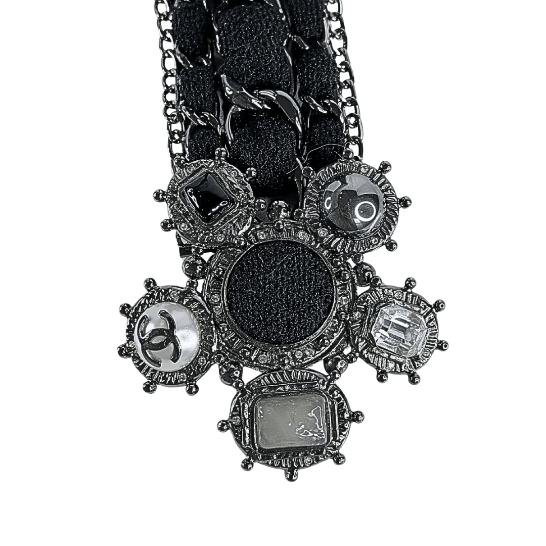 Chanel Chain Link Threaded Wool Belt