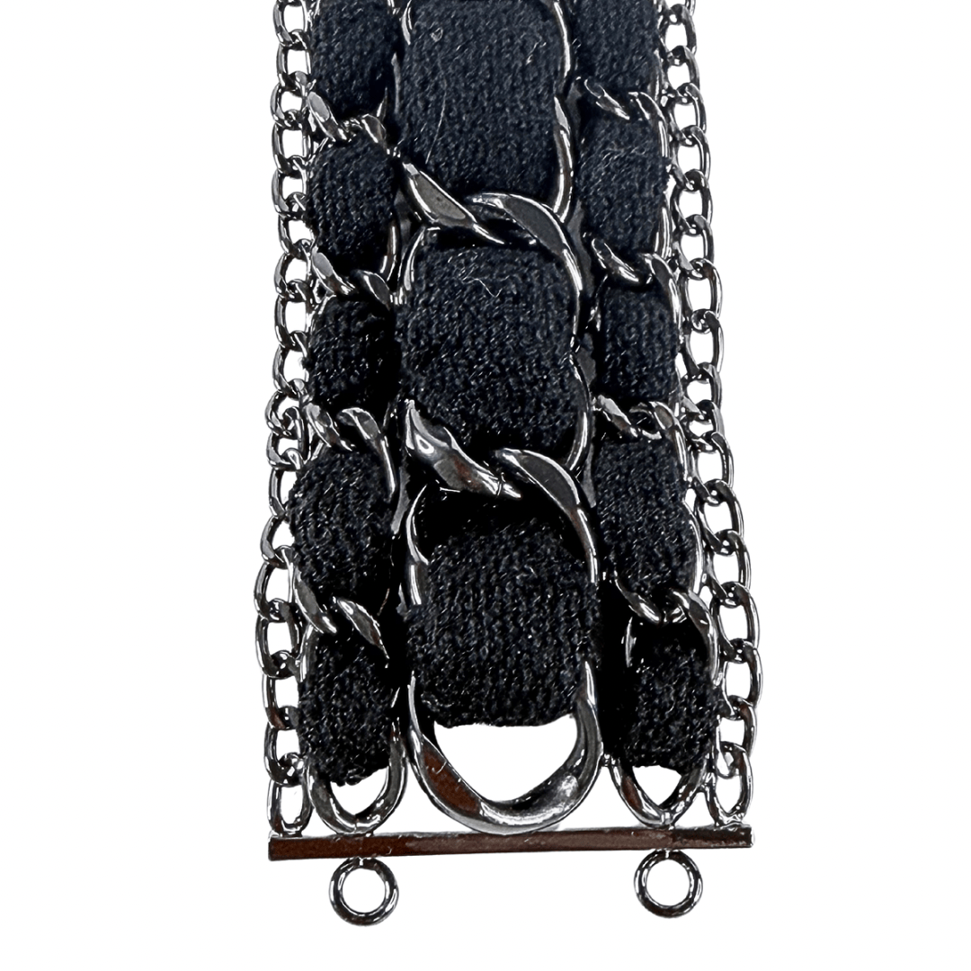 Chanel Chain Link Threaded Wool Belt