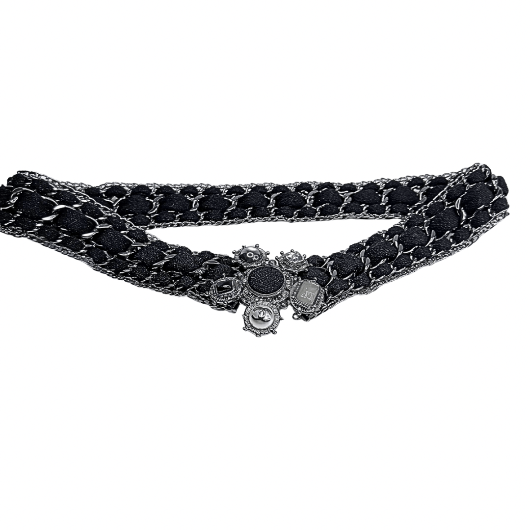 Chanel Chain Link Threaded Wool Belt