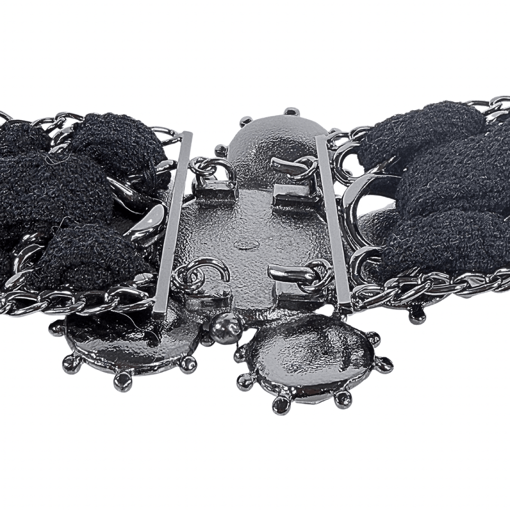 Chanel Chain Link Threaded Wool Belt