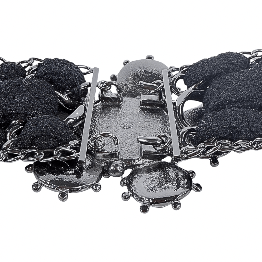 Chanel Chain Link Threaded Wool Belt