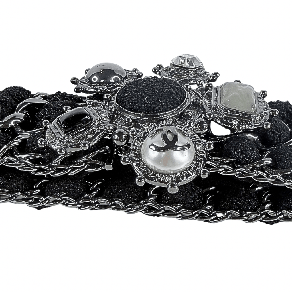 Chanel Chain Link Threaded Wool Belt