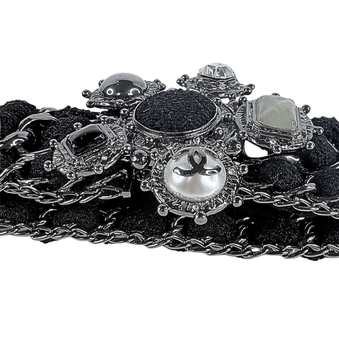 Chanel Chain Link Threaded Wool Belt