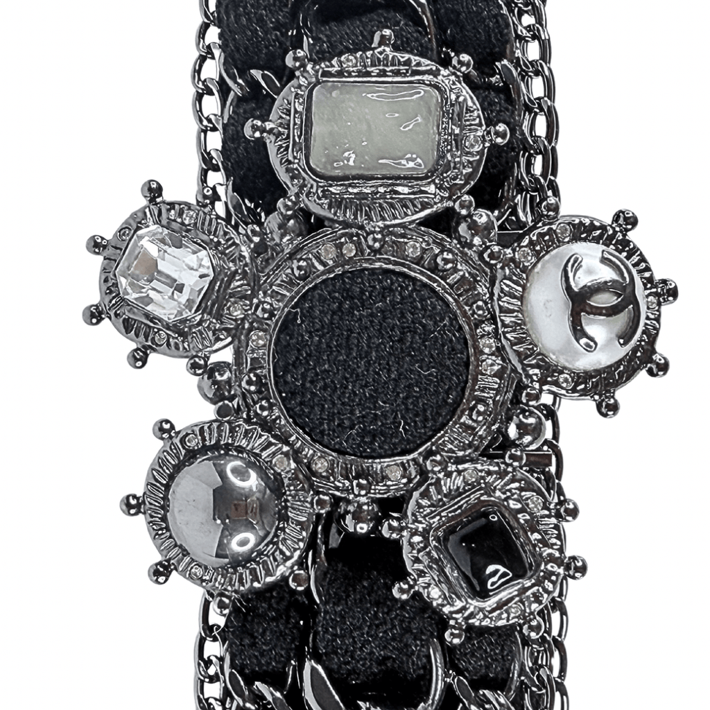 Chanel Chain Link Threaded Wool Belt