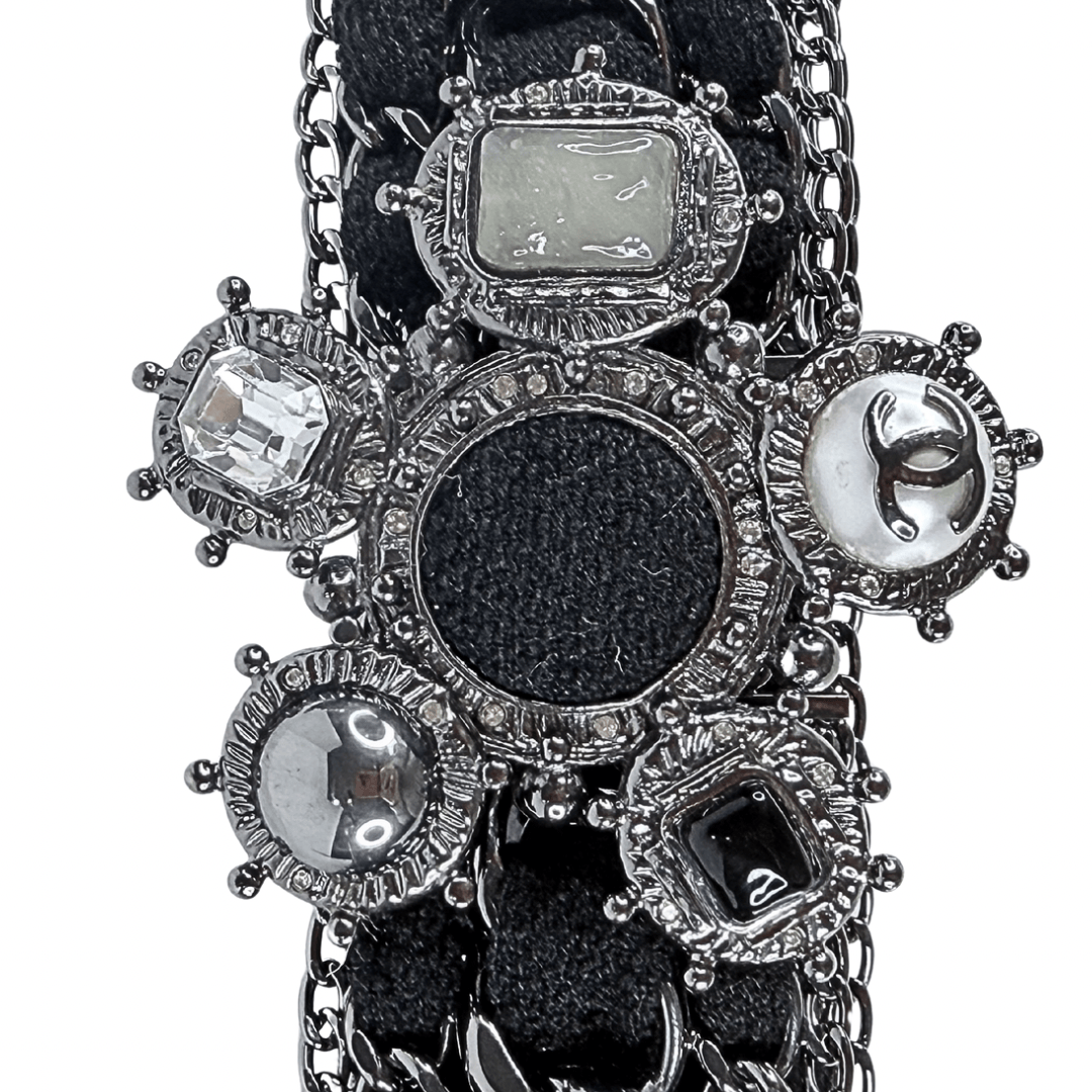 Chanel Chain Link Threaded Wool Belt