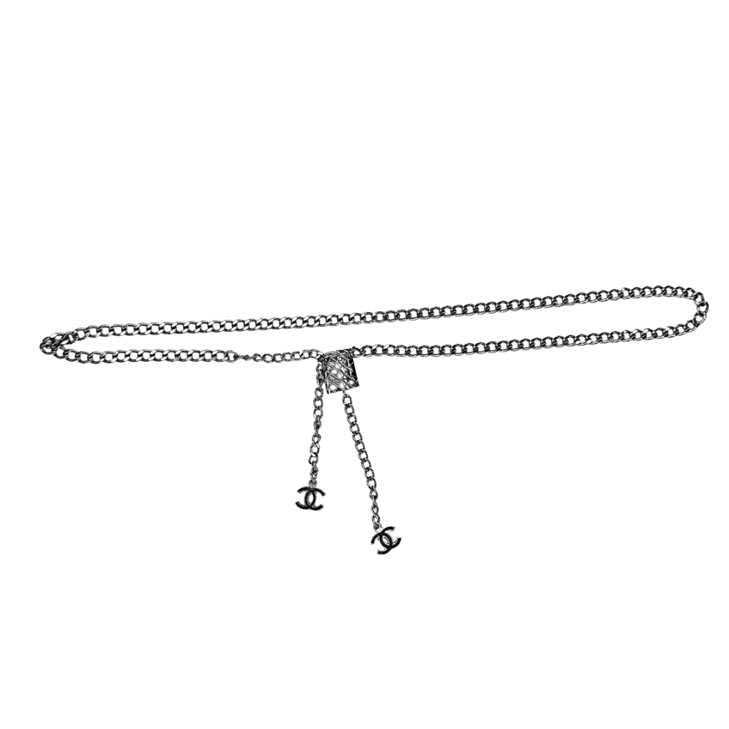 Chanel CC Silver Cambon Ligne Chain Link Belt