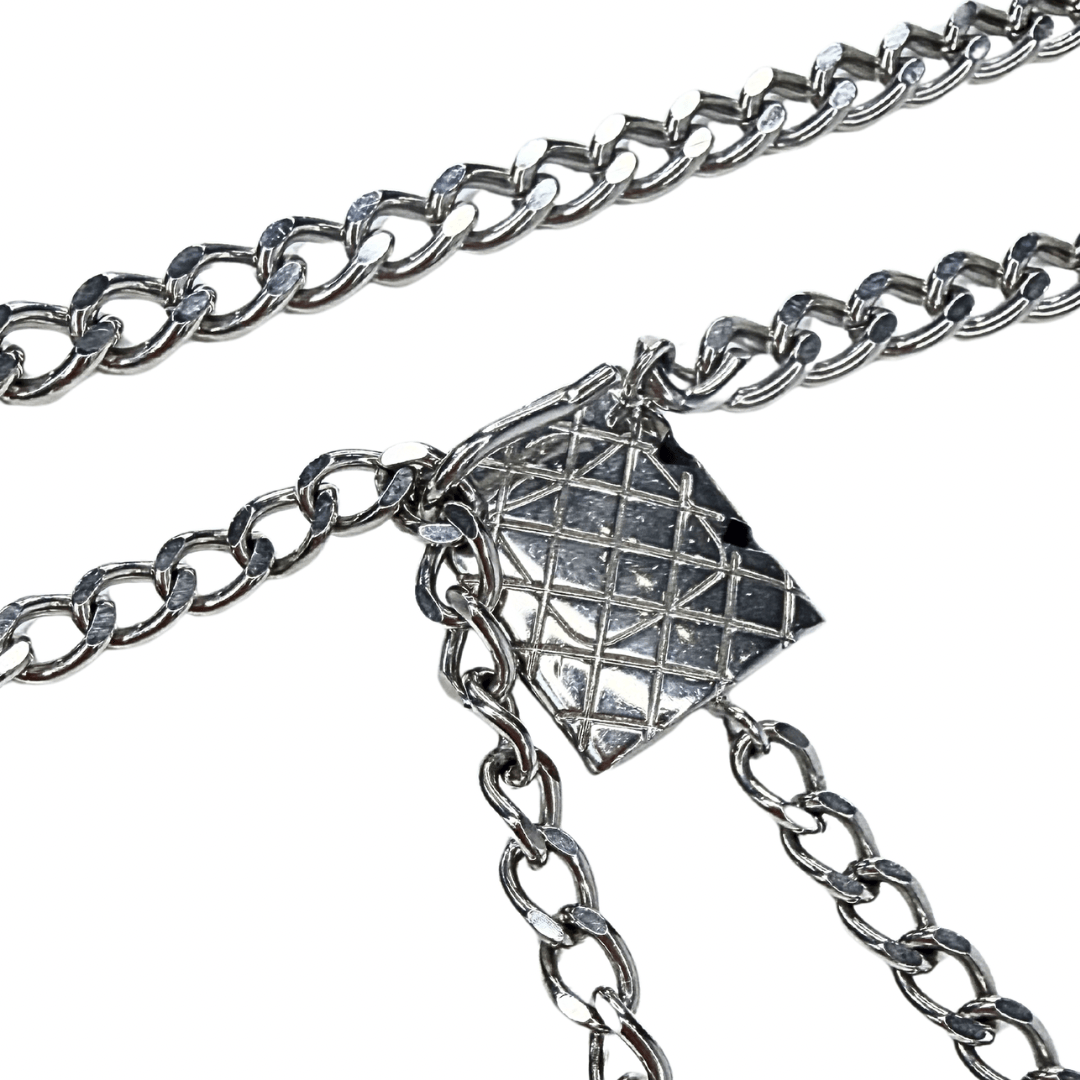 Chanel CC Silver Cambon Ligne Chain Link Belt