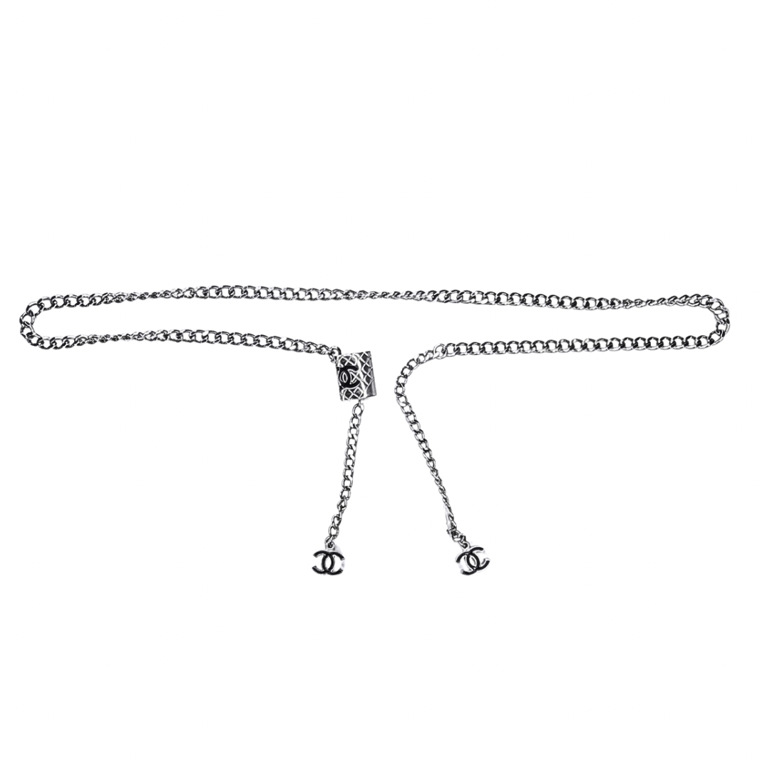 Chanel CC Silver Cambon Ligne Chain Link Belt