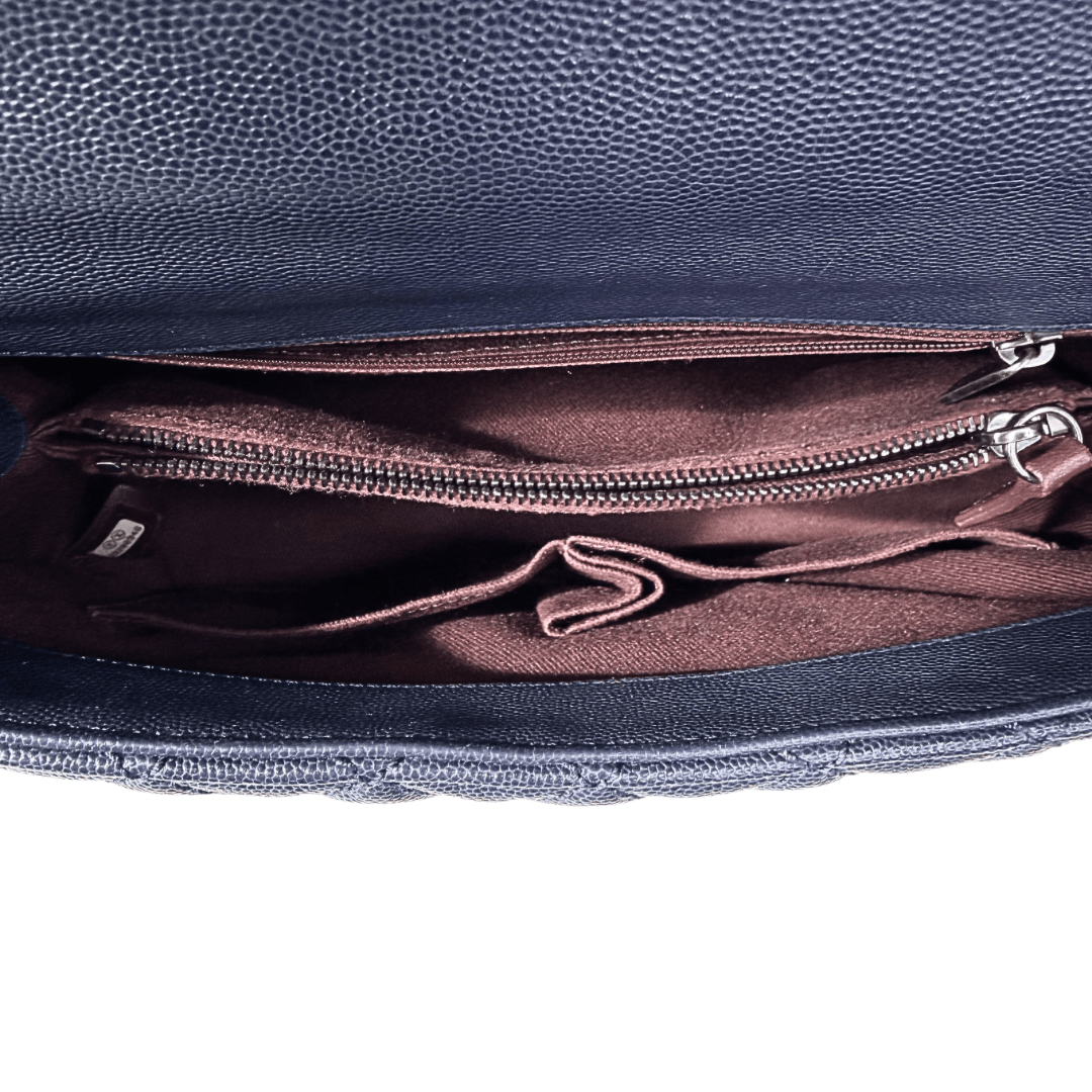 Chanel Navy Medium Caviar Coco Handle Bag