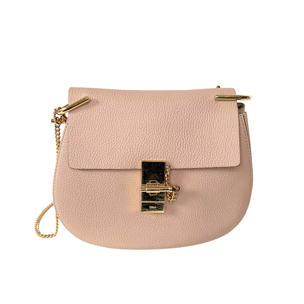 Chloe Small Pink Leather Drew Crossbody
