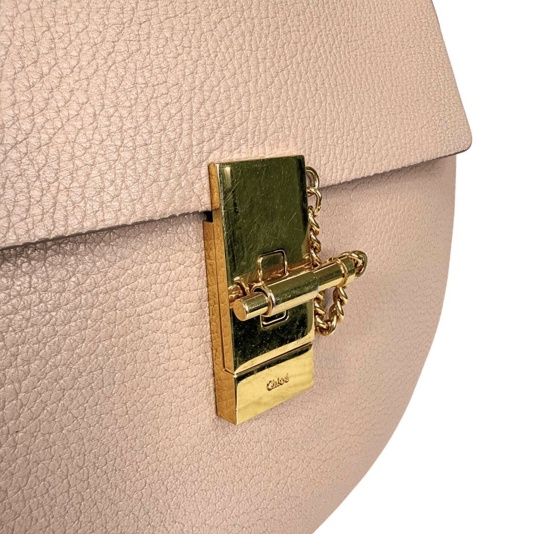 Chloe Small Pink Leather Drew Crossbody