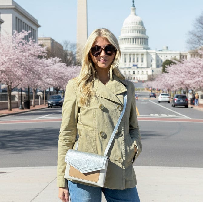 Givenchy Silver Duetto Leather Crossbody