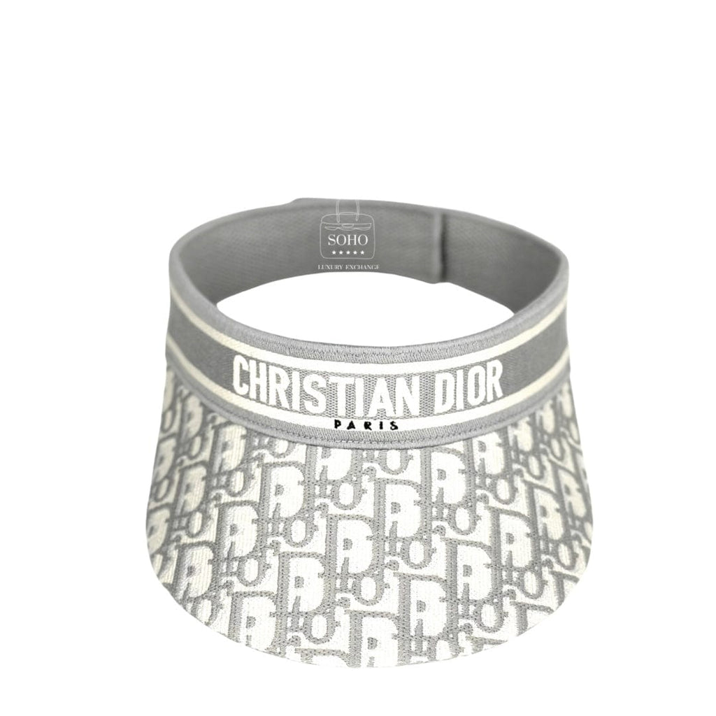 Dior Grey & White D-Smash Oblique Visor New