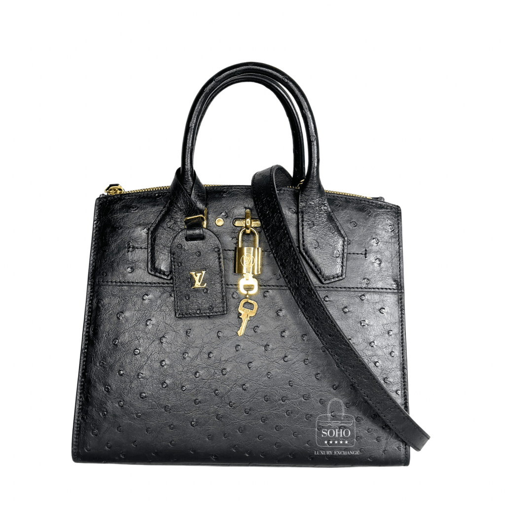 Louis Vuitton Ostrich City Steamer PM Bag
