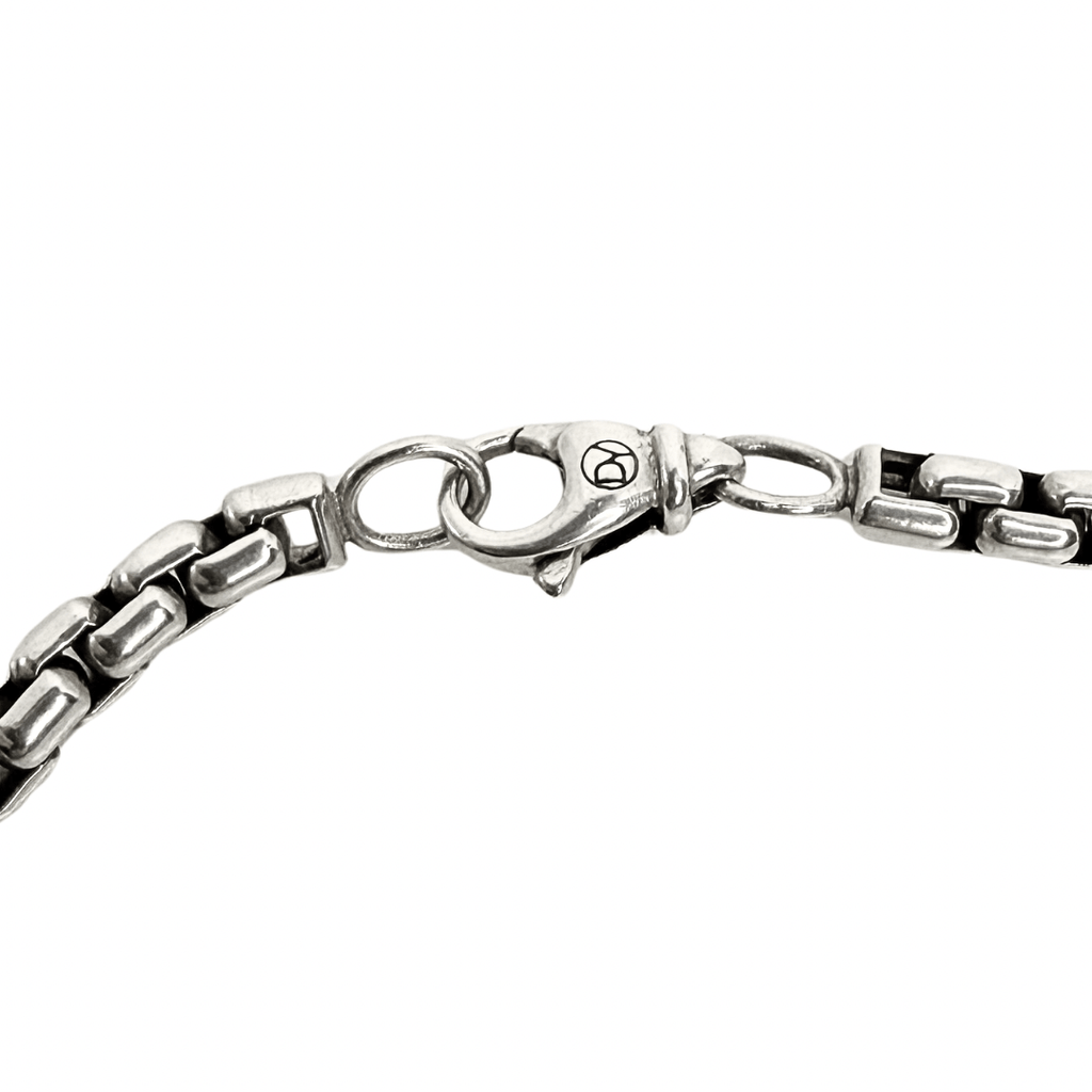 David Yurman Box Chain Necklace & Albion Diamond Hematite Pendant