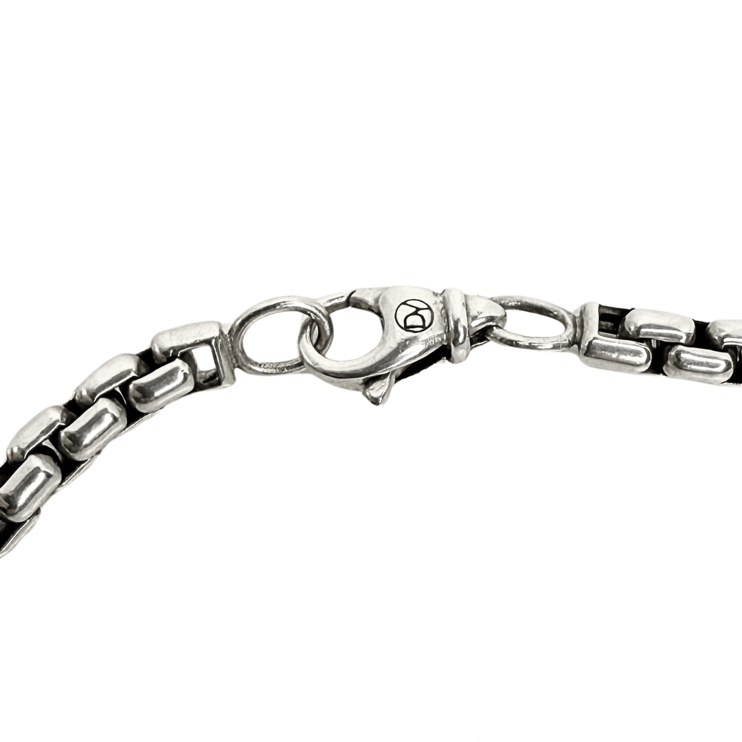 David Yurman Box Chain Necklace & Albion Diamond Hematite Pendant