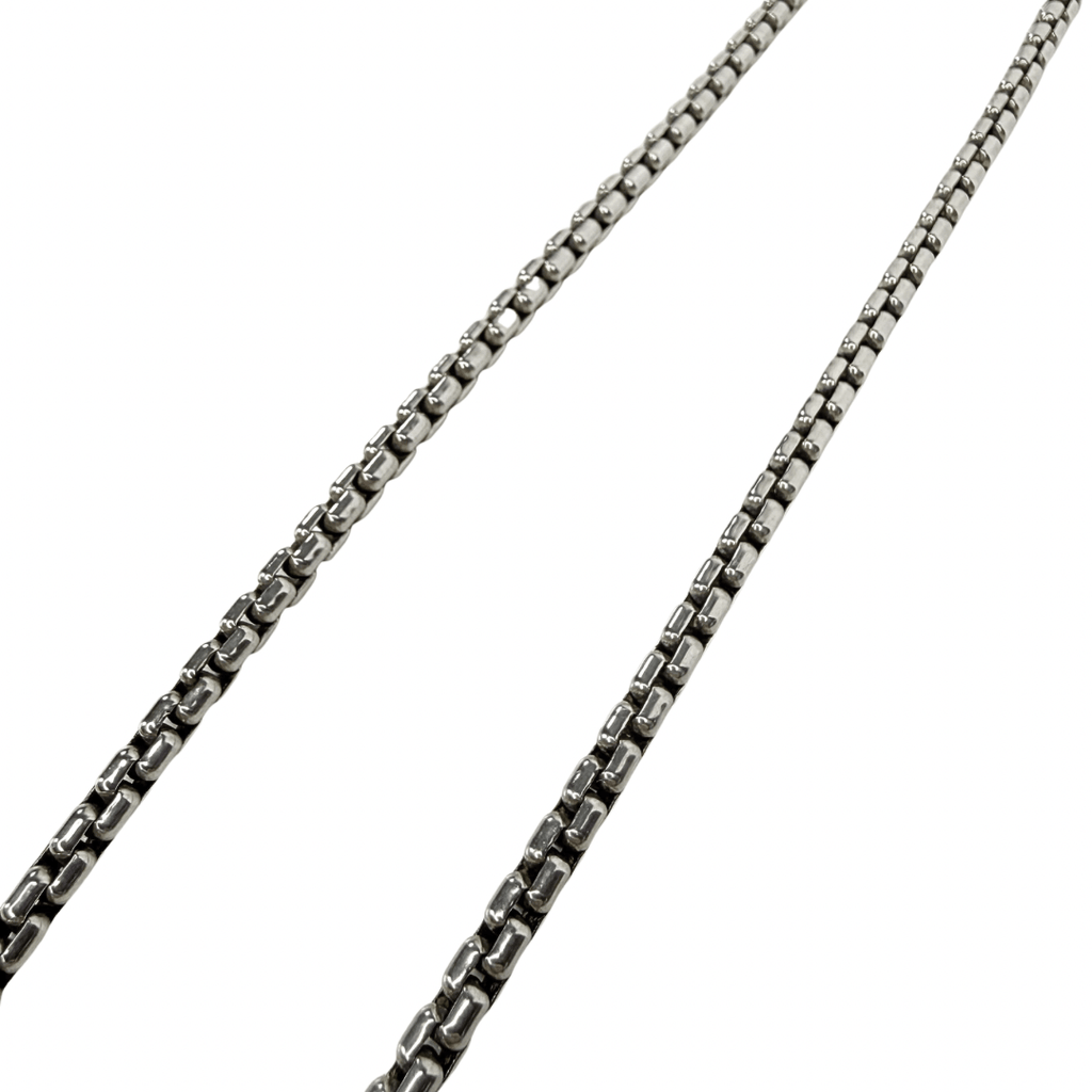 David Yurman Box Chain Necklace & Albion Diamond Hematite Pendant