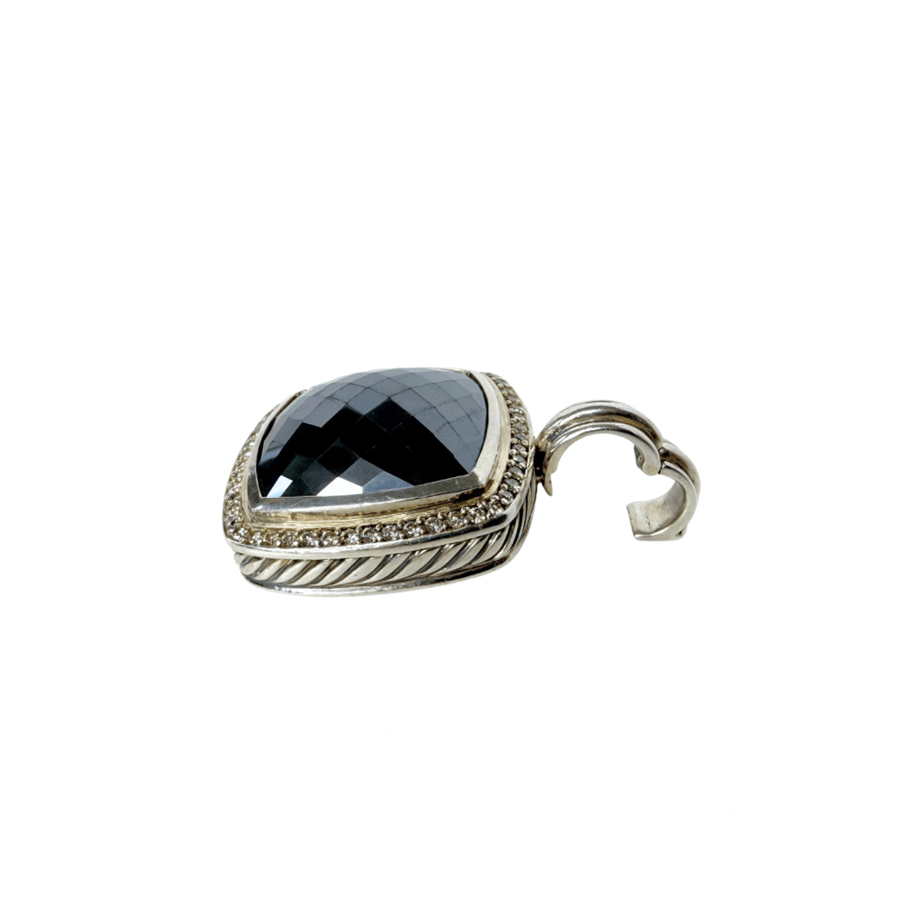 David Yurman Box Chain Necklace & Albion Diamond Hematite Pendant