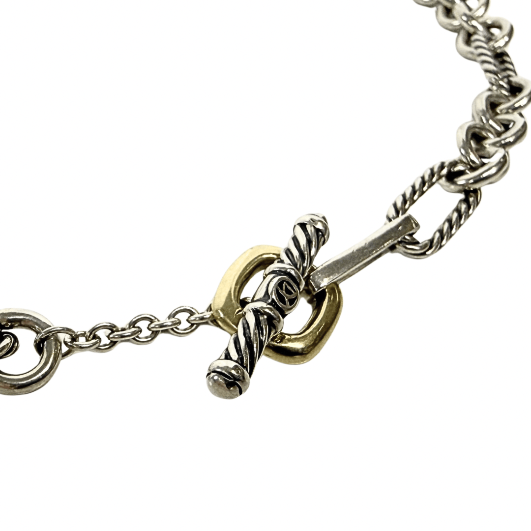 David Yurman Two-Tone Figaro Chain Toggle Necklace